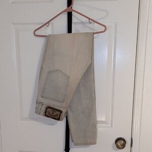 Armani Jeans Light Blue Denim with Beige Leather Patch